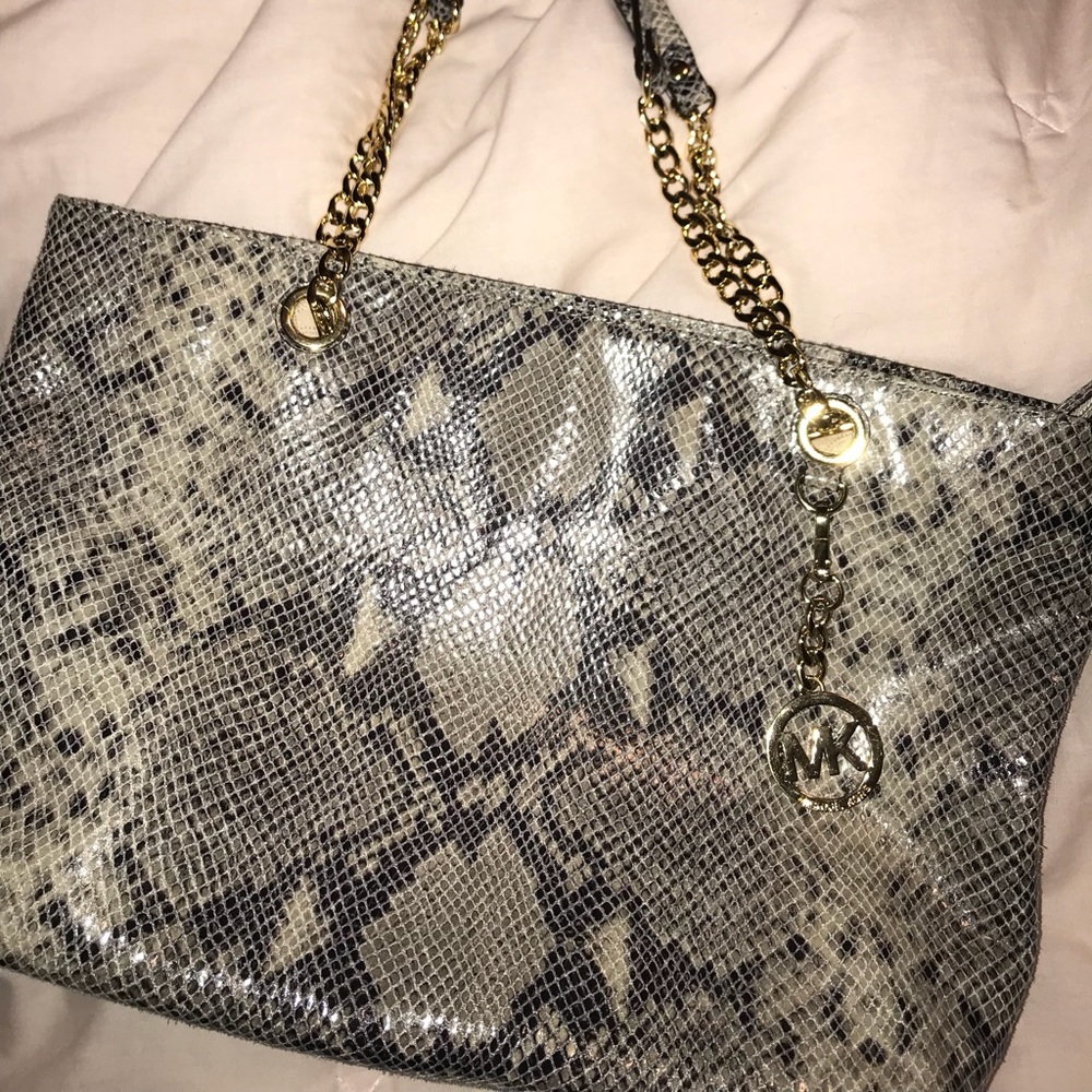Authentic Michael Kors snake skin purse